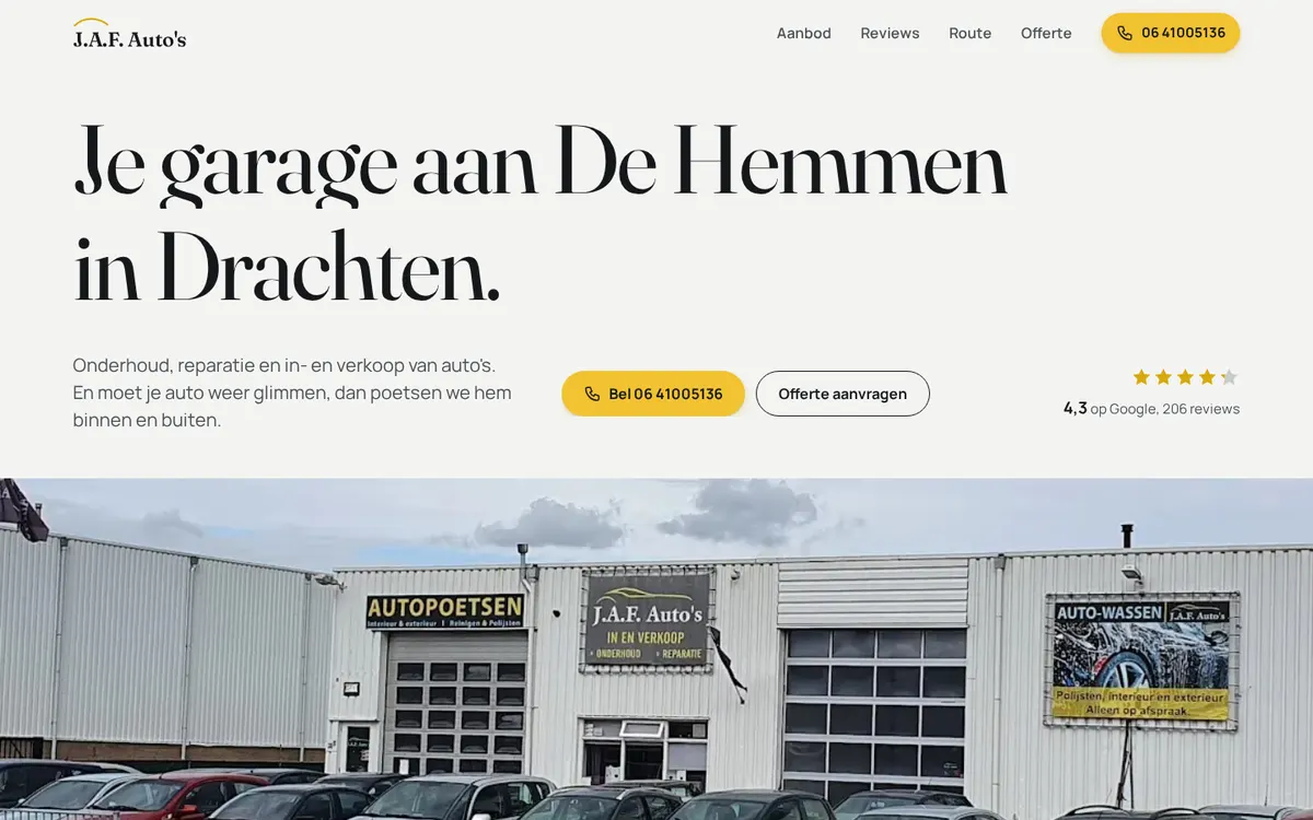 Voorbeeld van richting A: lichte site met de gevel van J.A.F. groot in beeld