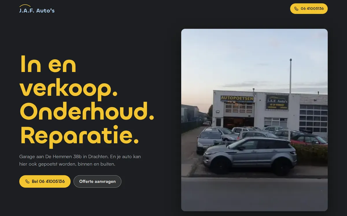 Voorbeeld van richting B: donkere site in de geel en zwarte kleuren van het bord aan de gevel